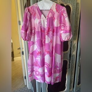 Pink Floral Mini Dress